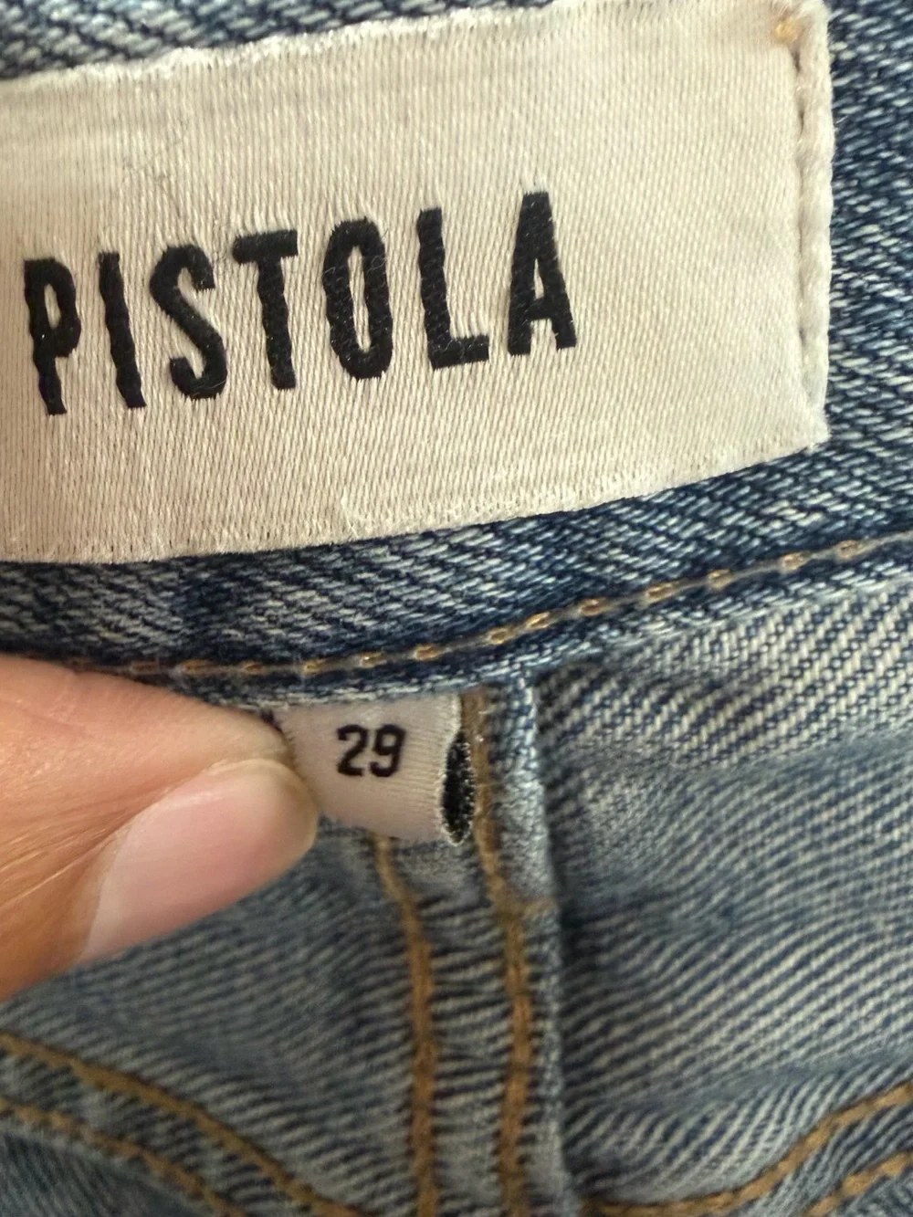 Pistola Light Blue Distressed Frayed Hem Denim Shorts